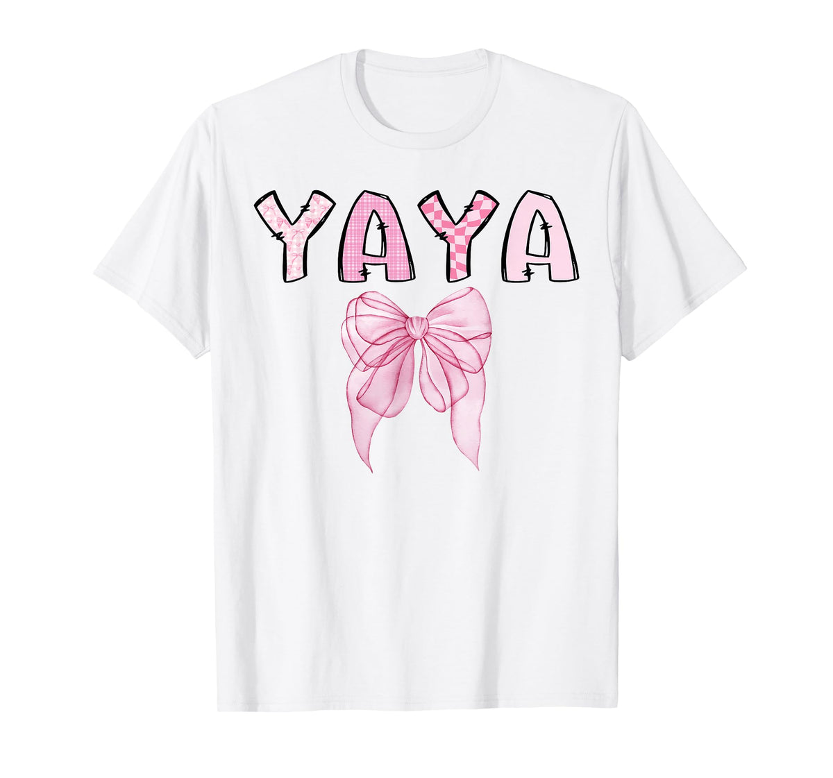 Yaya Birthday Girl Matching Coquette Pink Bow T-Shirt