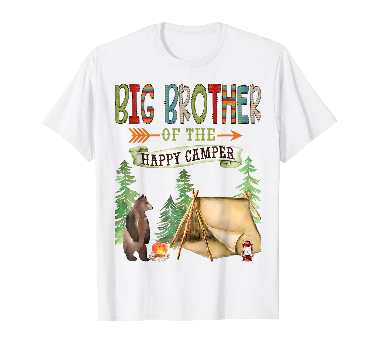 Big Brother of The Happy Camper First Birthday Camping T-Shirt