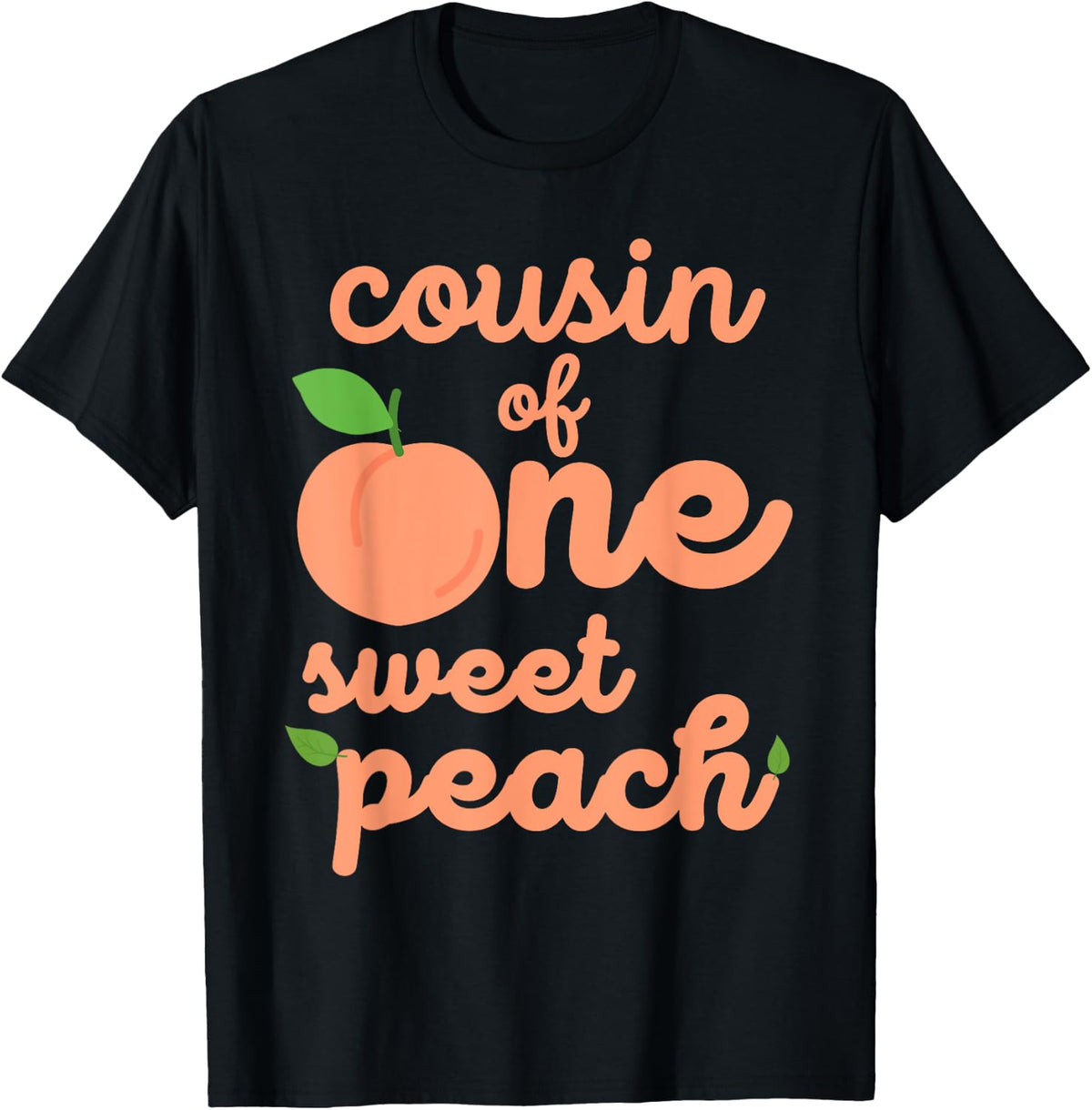 Cousin First Birthday One Sweet Peach Bday Family Matching T-Shirt
