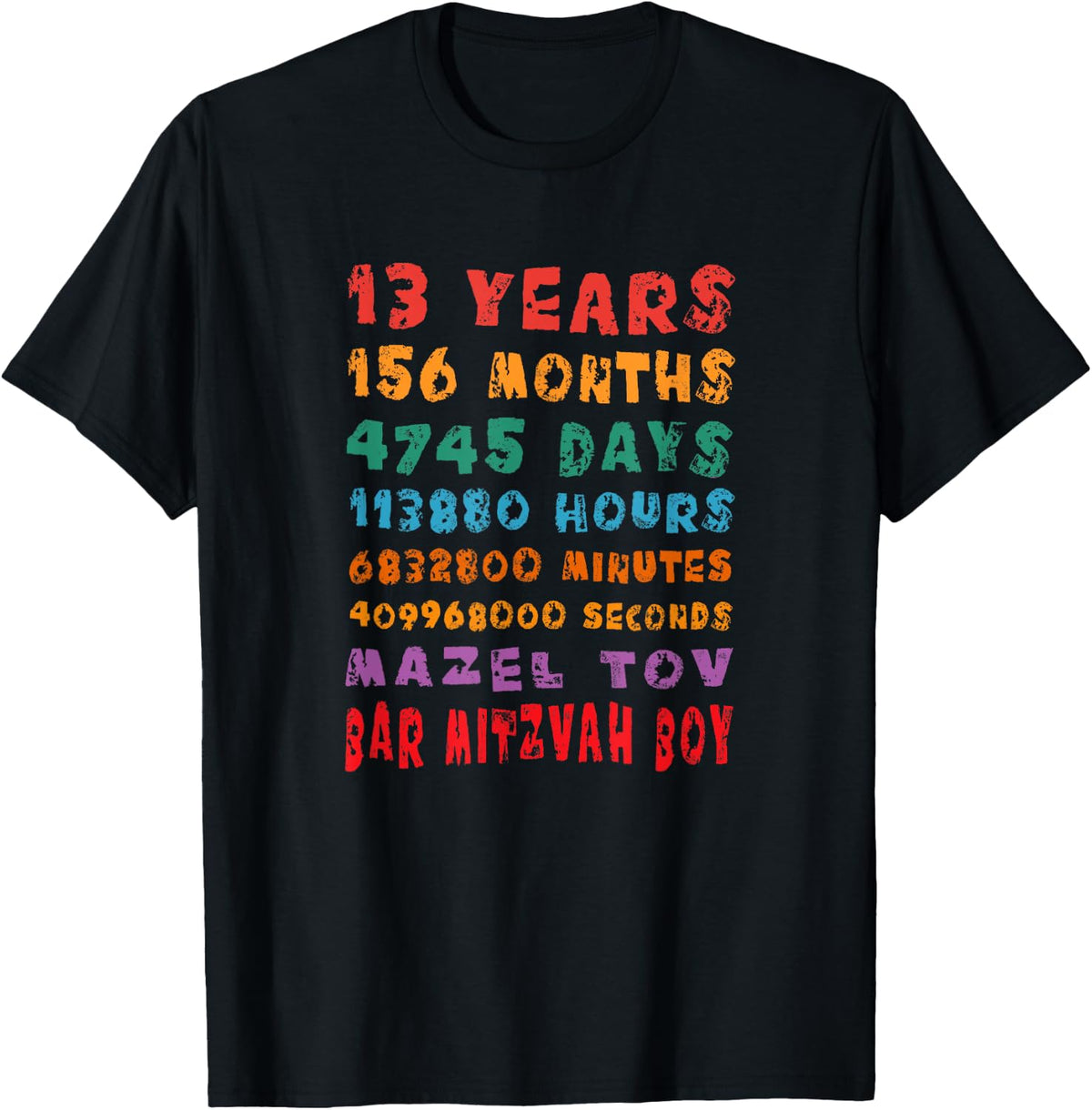 13-Year-Old 13th Birthday Bar Mitzvah Boy Mazel Tov Jewish T-Shirt