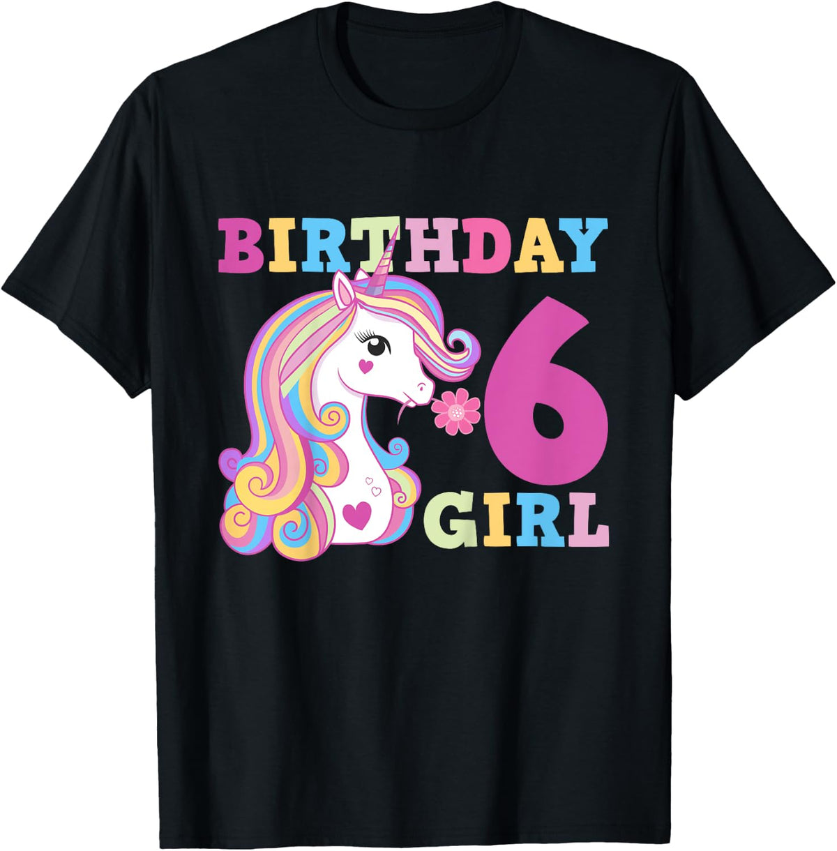 Unicorn Birthday Girl 6 T-Shirt