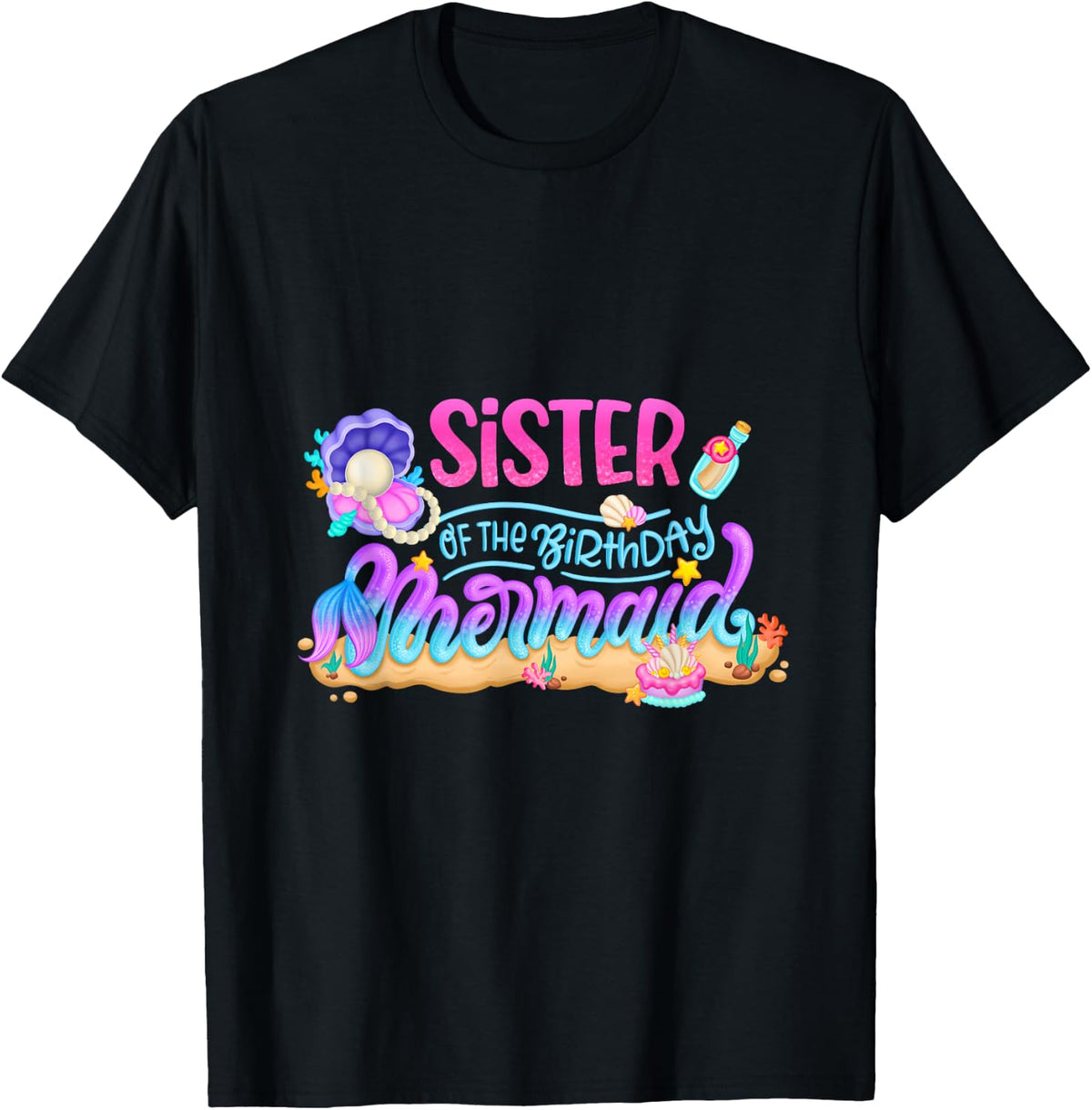 Sister Of The Birthday Mermaid Party Matching Family Girls T-Shirt