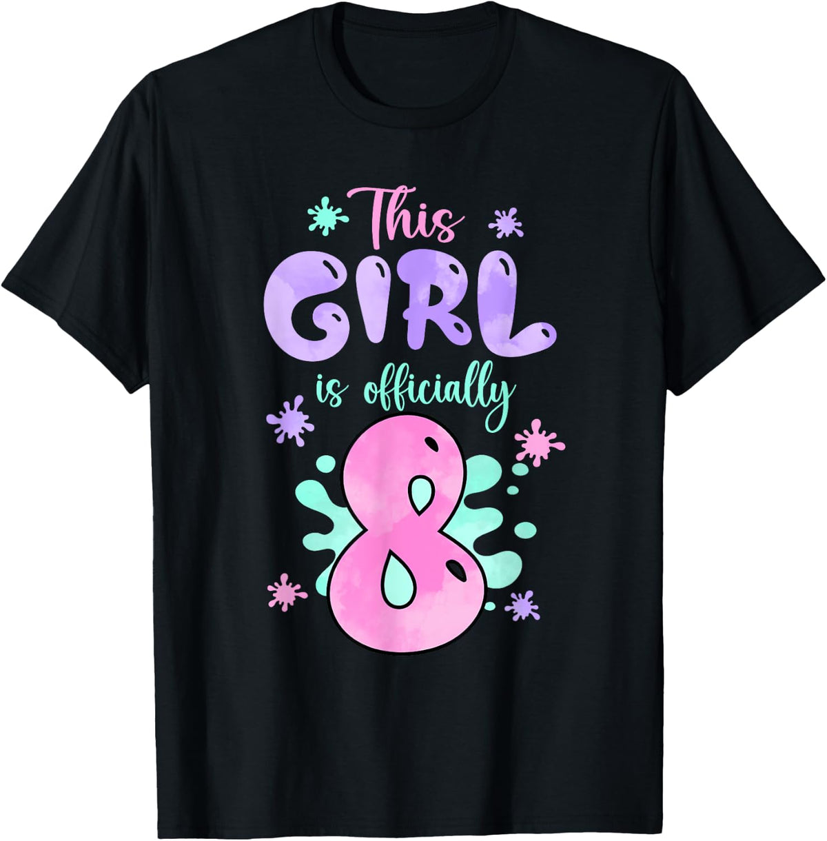 This Girl Is Officially 8 Year Old Slime Queen 8th Birthday T-Shirt