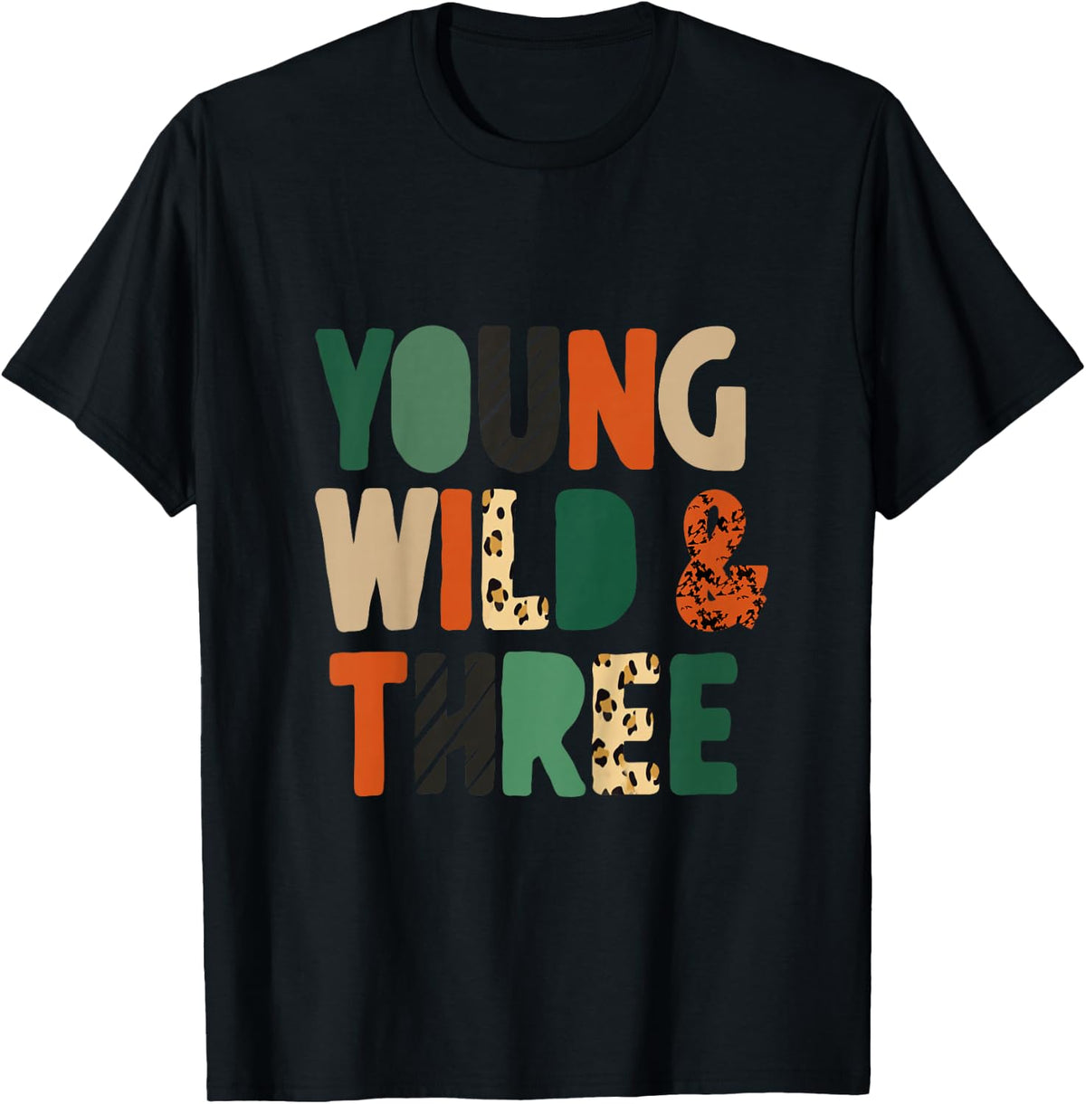Kids Young Wild & Three Cute 3rd Birthday Wild Child Third Bday T-Shirt