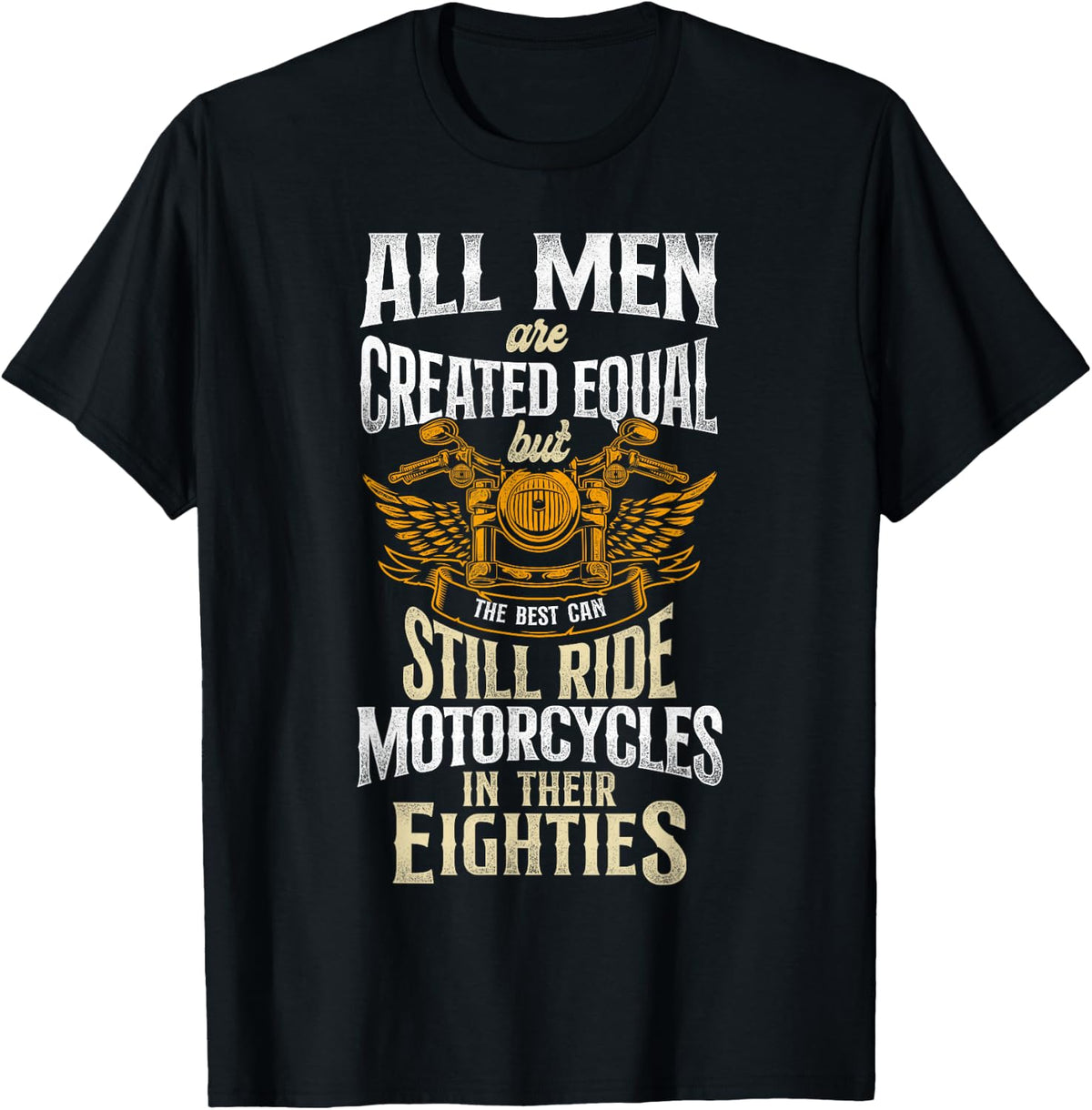 Classic Motorcycle Biker Grandpa 80th Birthday All Men Are T-Shirt
