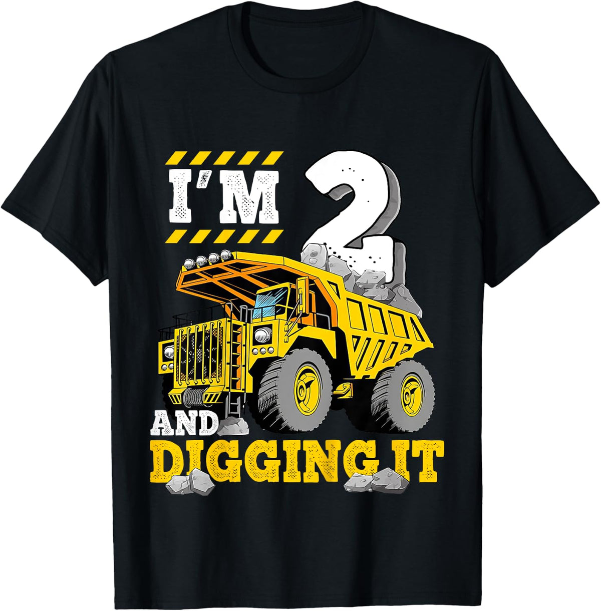Two 2th Birthday Cool Construction Truck 2yr Boy 2 Years Old T-Shirt