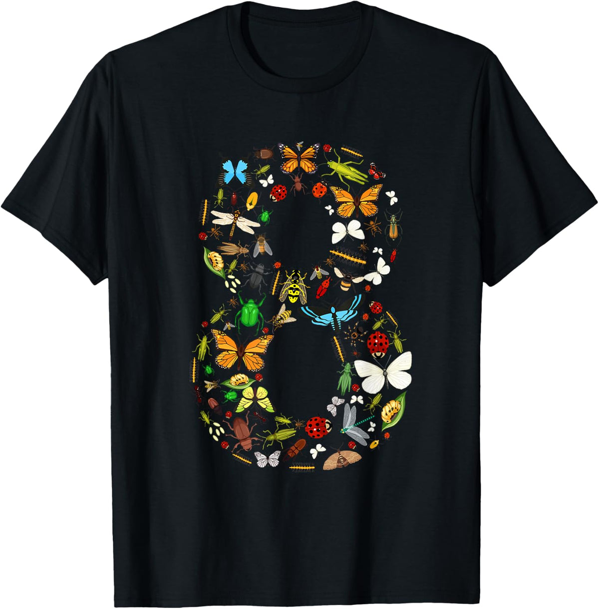 8 Years Old Eight Bug 8th Birthday Bugs Insects Boy Girl T-Shirt