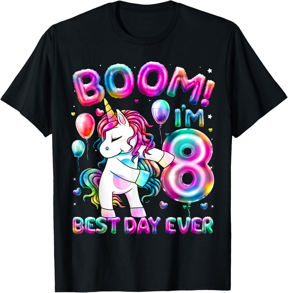 8 Years Old Flossing Unicorn Gifts 8th Birthday Girl Party T-Shirt