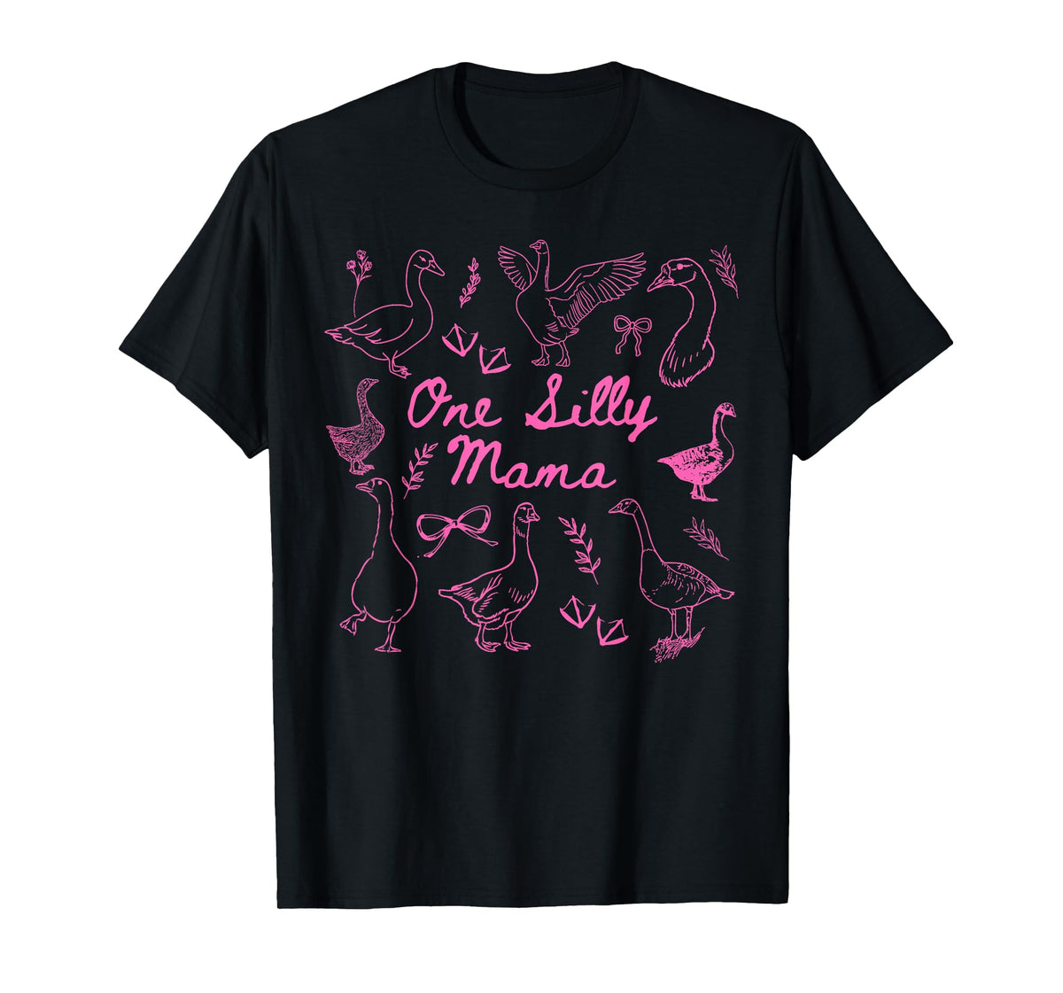 One Silly Goose 1st Birthday Matching Family One Silly Mom T-Shirt
