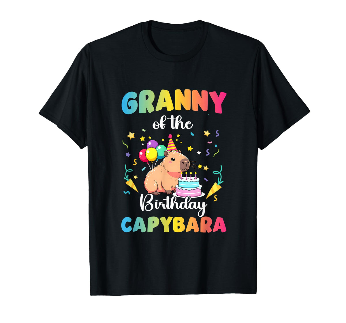 Granny of The Birthday Girl Capybara Bday Party Family T-Shirt