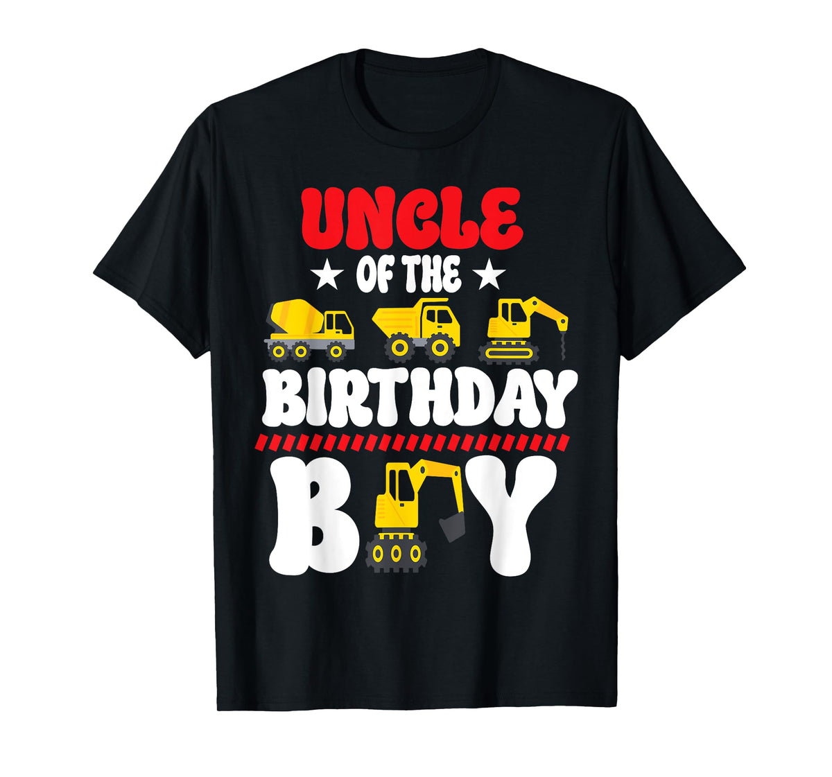 Uncle of the Birthday Boy Construction Worker Bday Party T-S T-Shirt