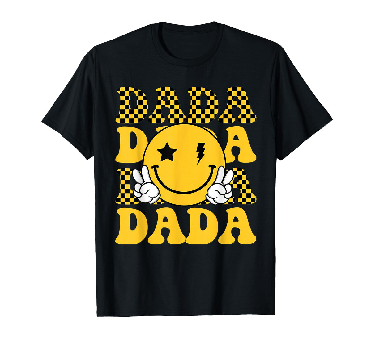 Dada One Happy Dude 1st Smile Face Birthday Family Matching T-Shirt