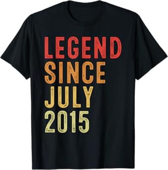 Legend Since July 2015 Vintage 2015 Birth Of Birthday Gifts T-Shirt