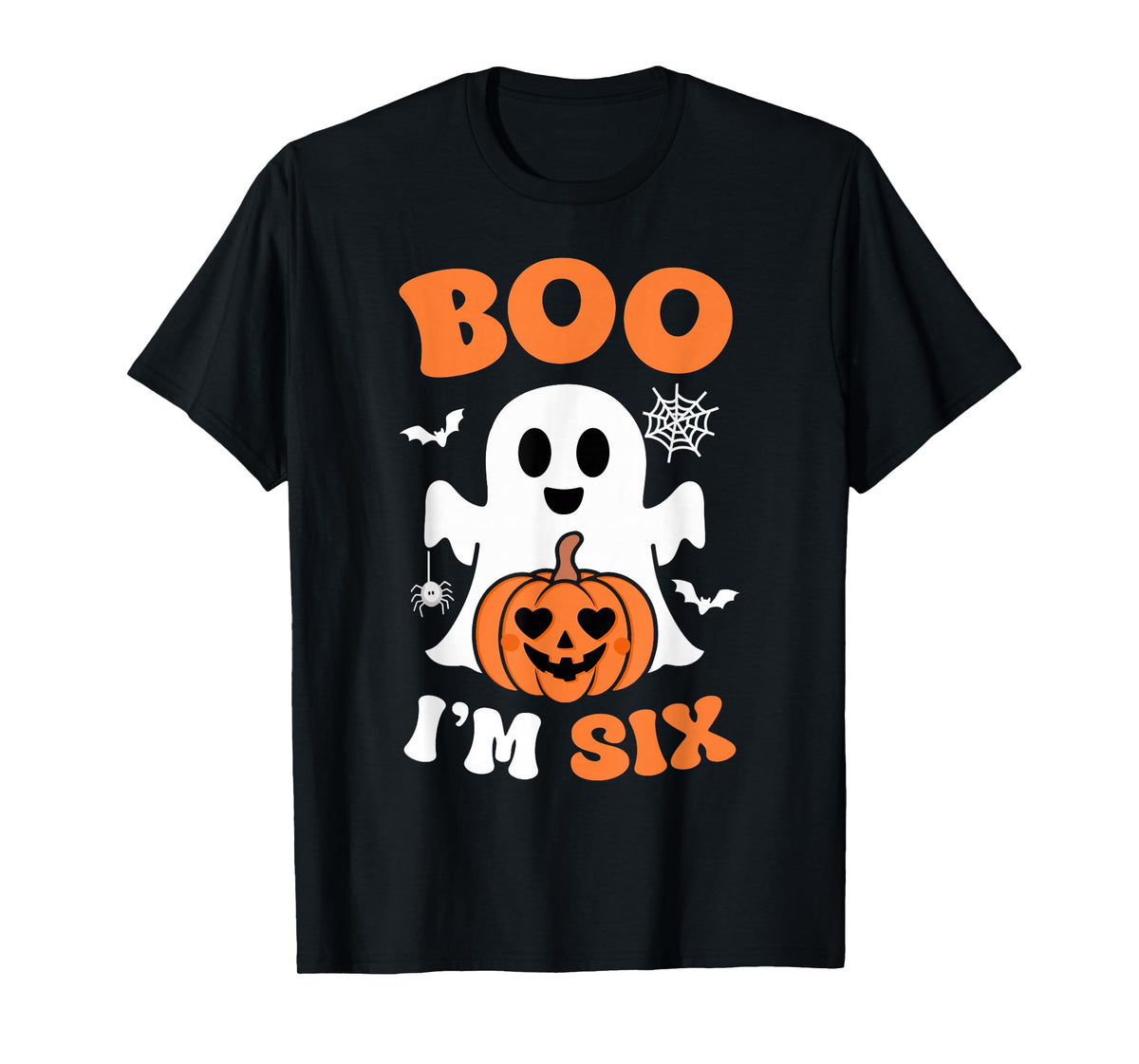 Ghost Boo I'm Six Year 6th Birthday Boys Halloween Groovy T-Shirt