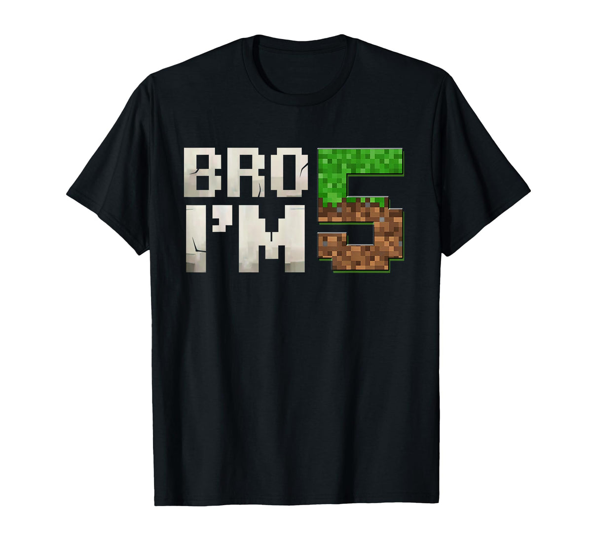 Boys Kids 5th Birthday 5 Year Old Gamer Pixel Number T-Shirt