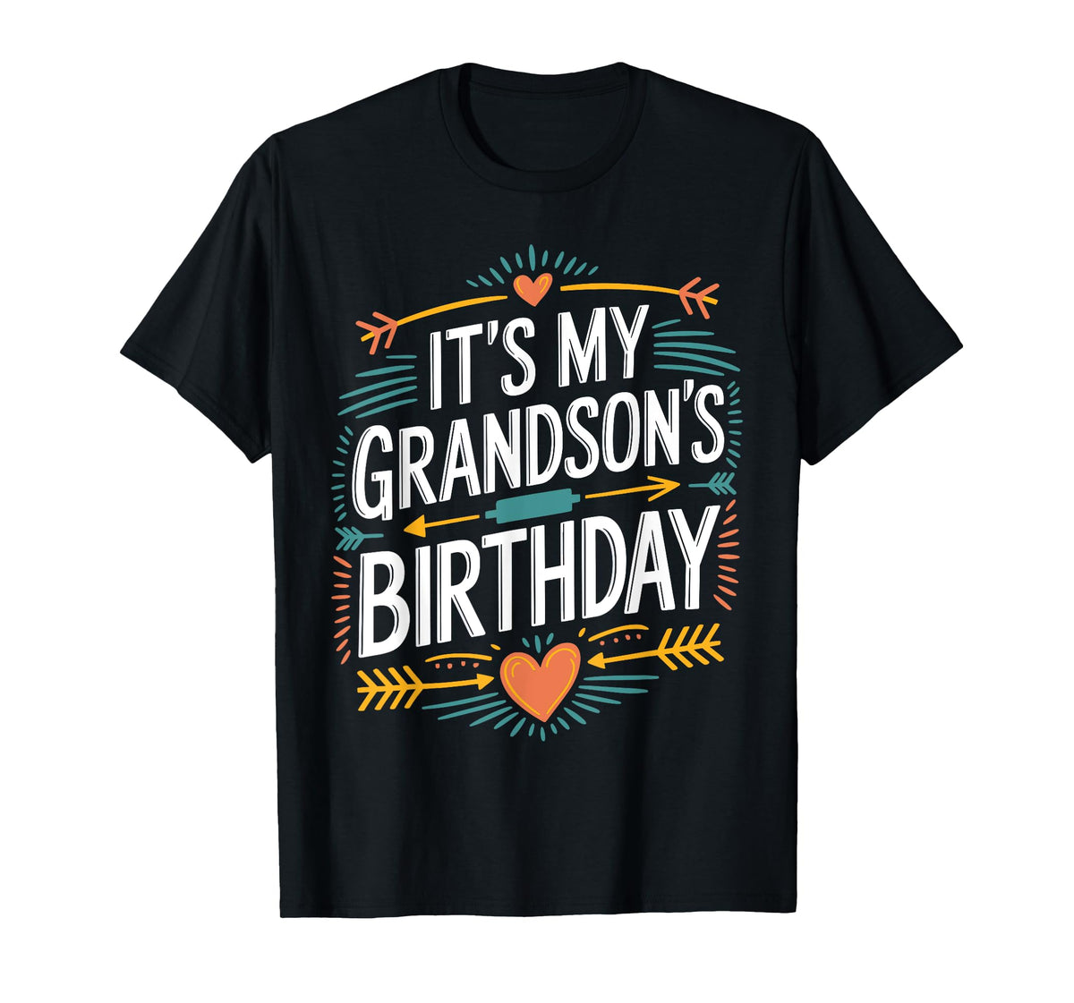 It's My grandson's Birthday Boho Nostalgia Design Women Kids T-Shirt