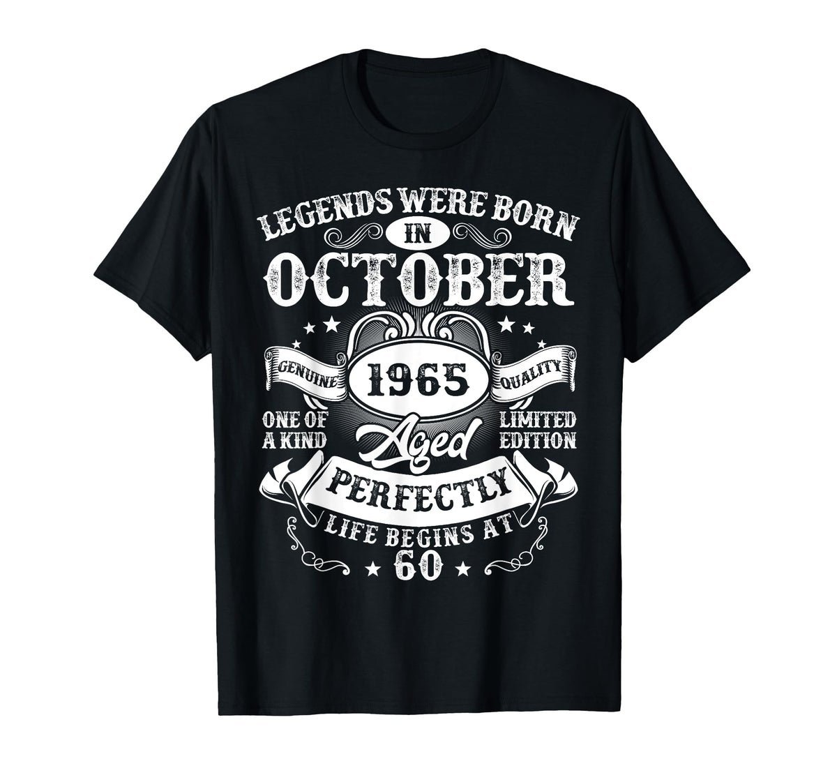 Legends Were Born in October 1965 Vintage 60th Birthday Men T-Shirt