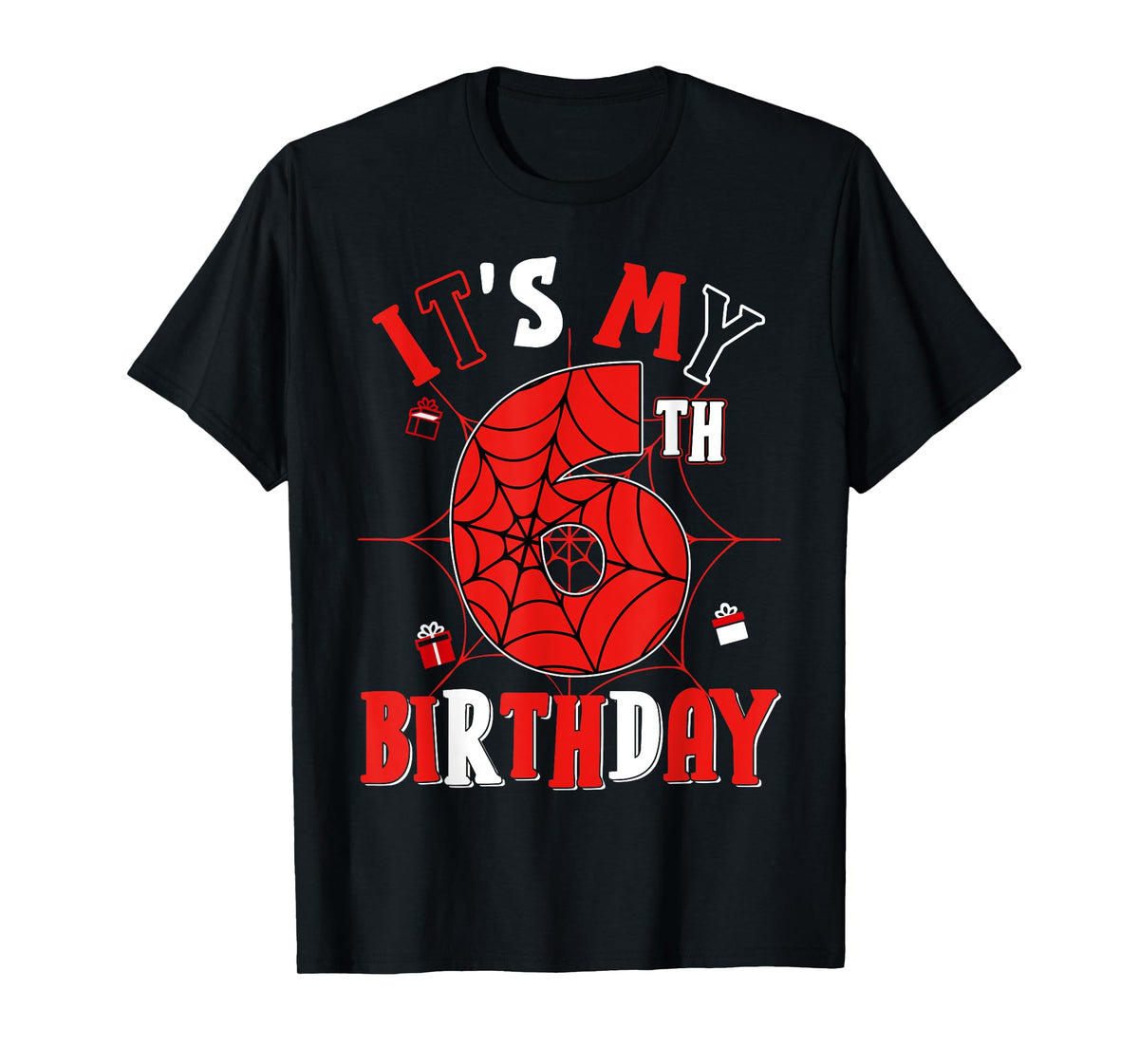 Birthday Party Spider Web Costume It's My 6th Birthday T-Shirt