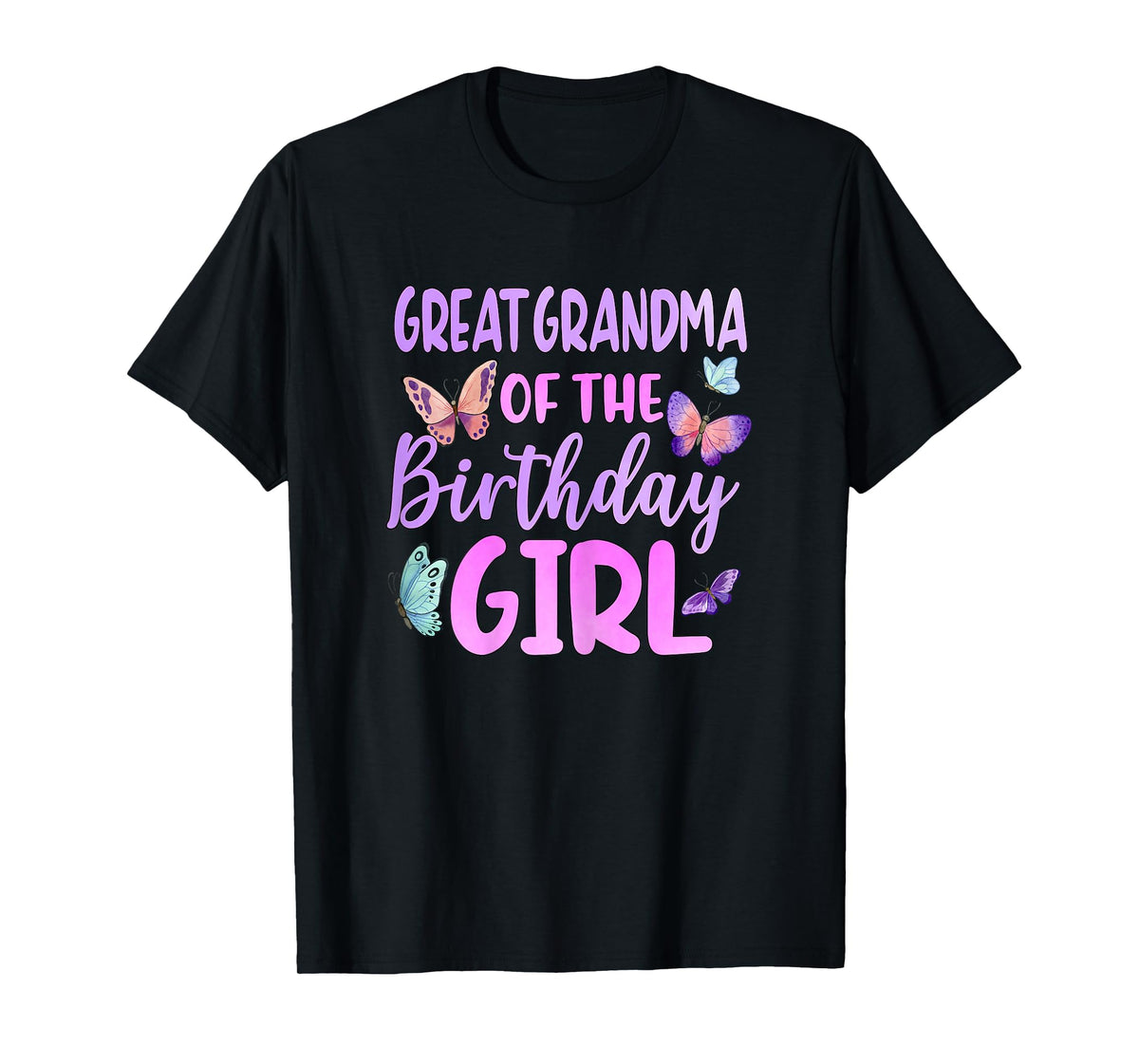 Great Grandma Of The Birthday Girl Butterfly Birthday Party T-Shirt