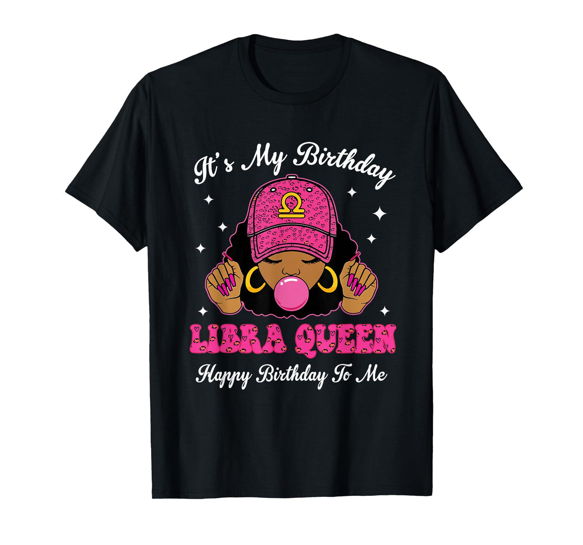 It's My Birthday Libra Queen Happy Birthday to Me Afro Girls T-Shirt