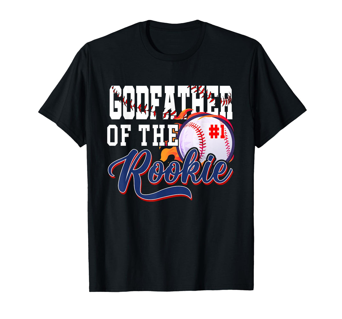 Godfather Rookie of Year 1st Birthday Baseball Theme T-Shirt