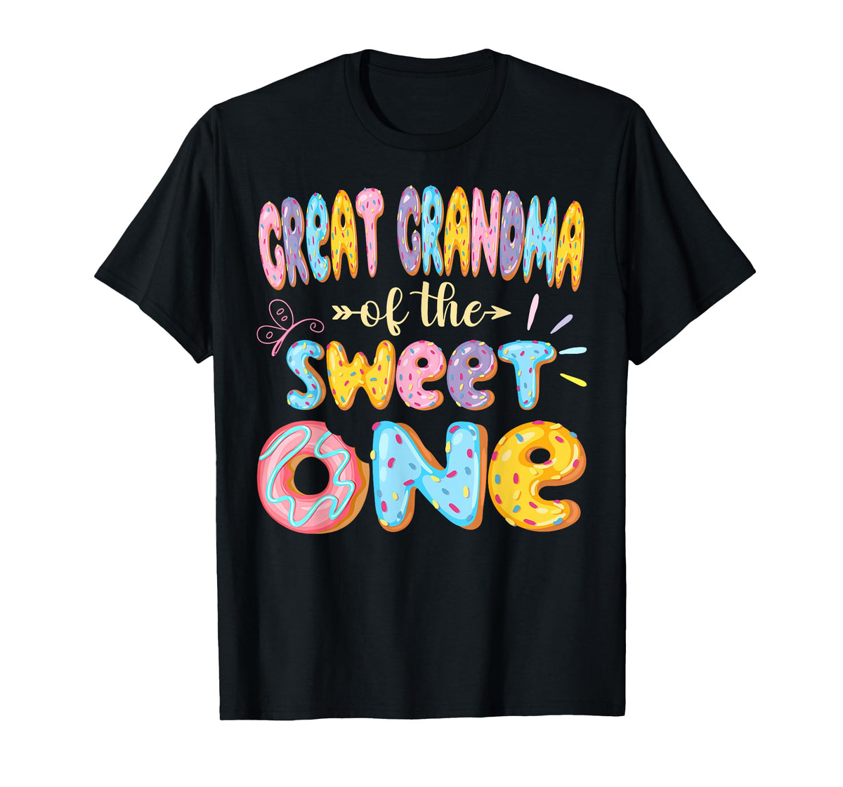 Great Grandma Of The Sweet One 1St Birthday Girl Donut T-Shirt