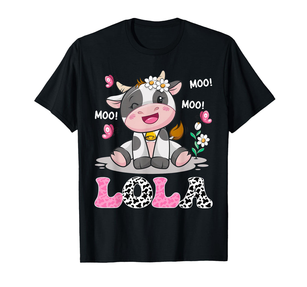 Lola Cute Cow Moo Moo Farmer Birthday Family Matching T-Shirt