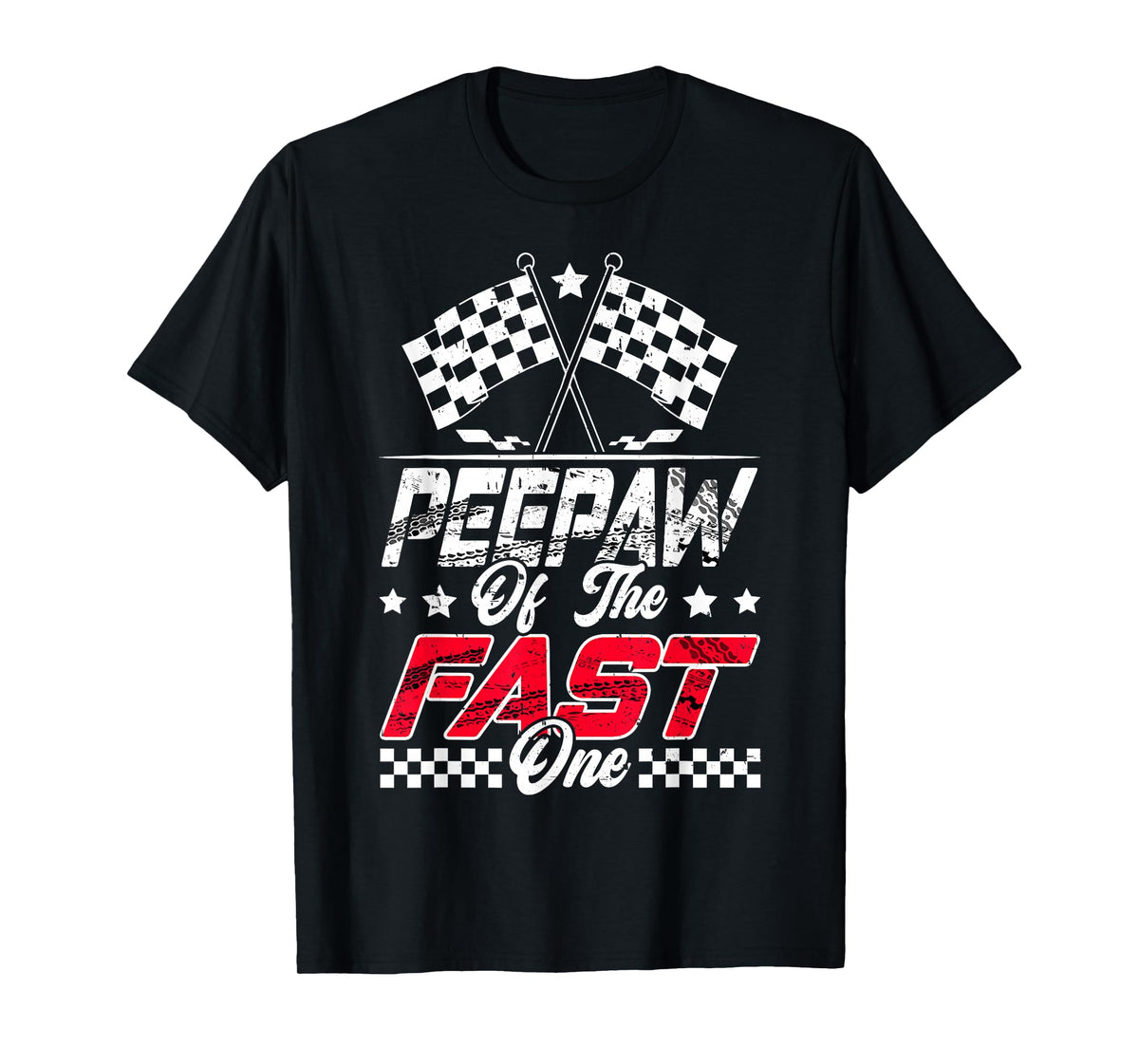 Peepaw Of The Fast One First Birthday Racing Car Family T-Shirt