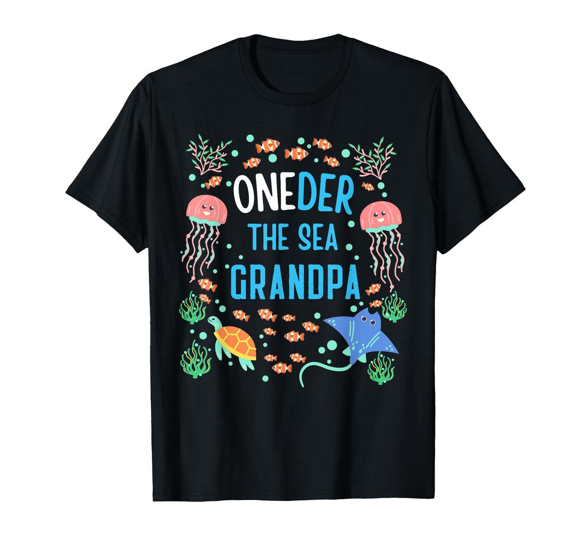 OneDer The Sea Grandpa 1st Birthday Matching T-Shirt