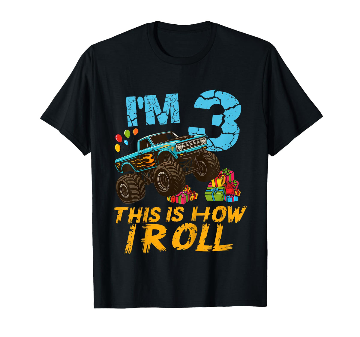I'm 3 Birthday Boy Monster Truck Family Matching Party T-Shirt
