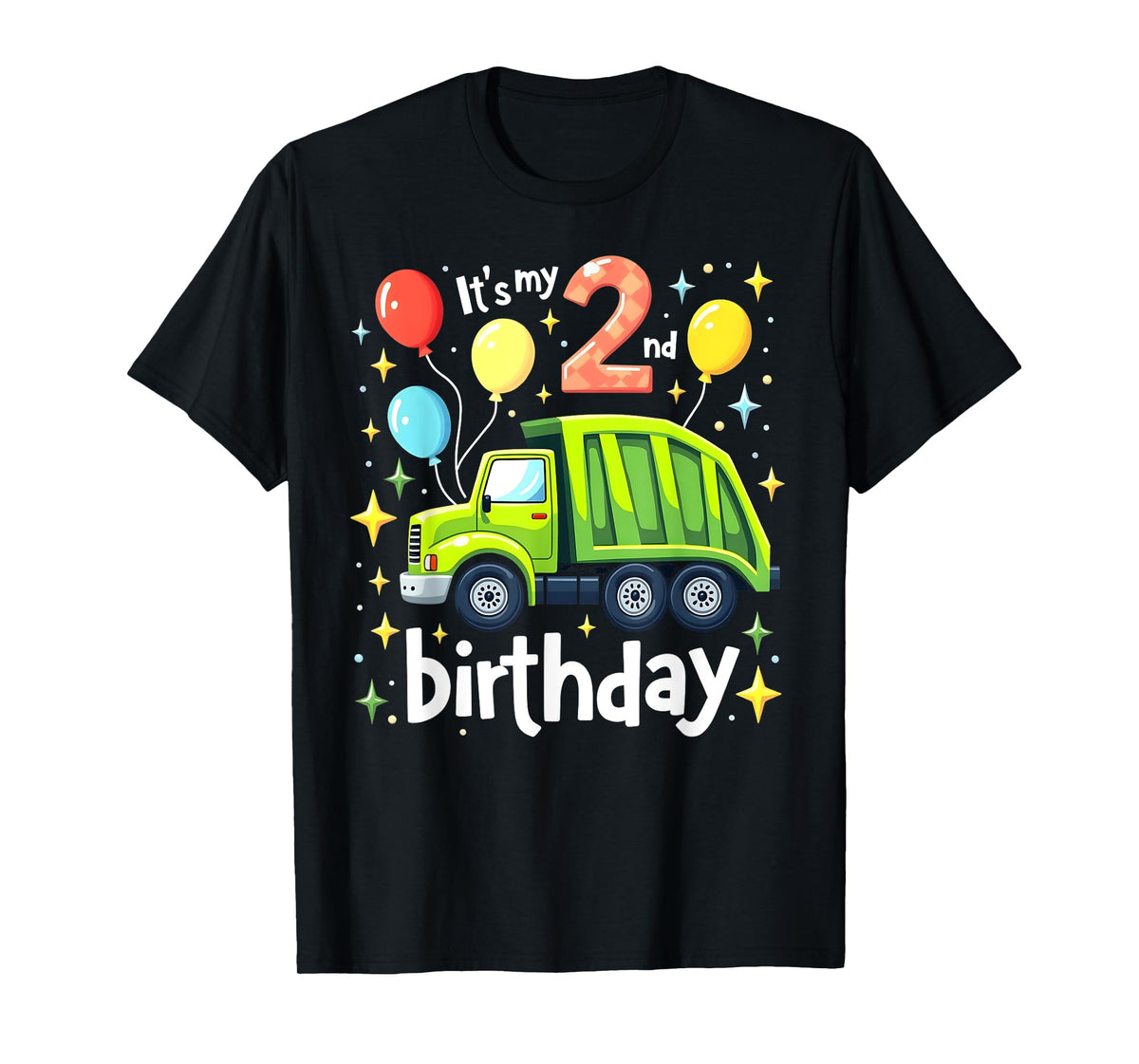 Garbage Truck 2nd Birthday Boy Trash 2 Year Old Recycling T-Shirt