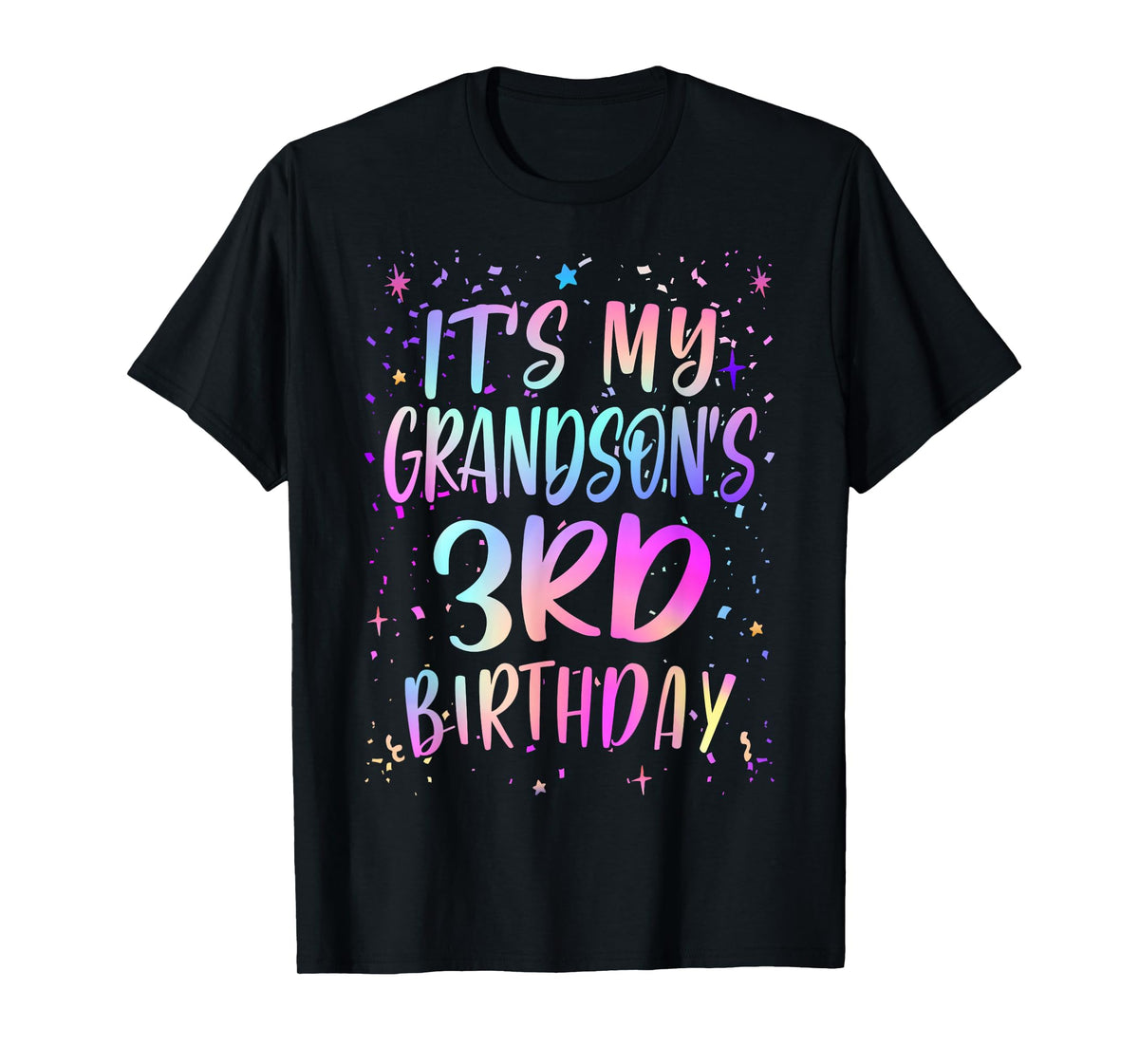 It's My Grandson's 3rd Birthday Colorful Happy 3 Years Old T-Shirt