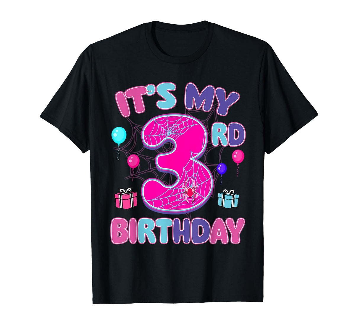 Girls Kids It's My 3rd Birthday Spider Family Matching T-Shirt