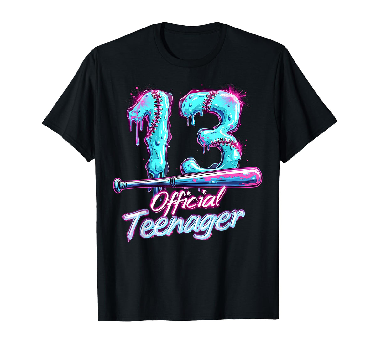 Baseball Drip 13 Years Old Official Teenager 13th Birthday T-Shirt