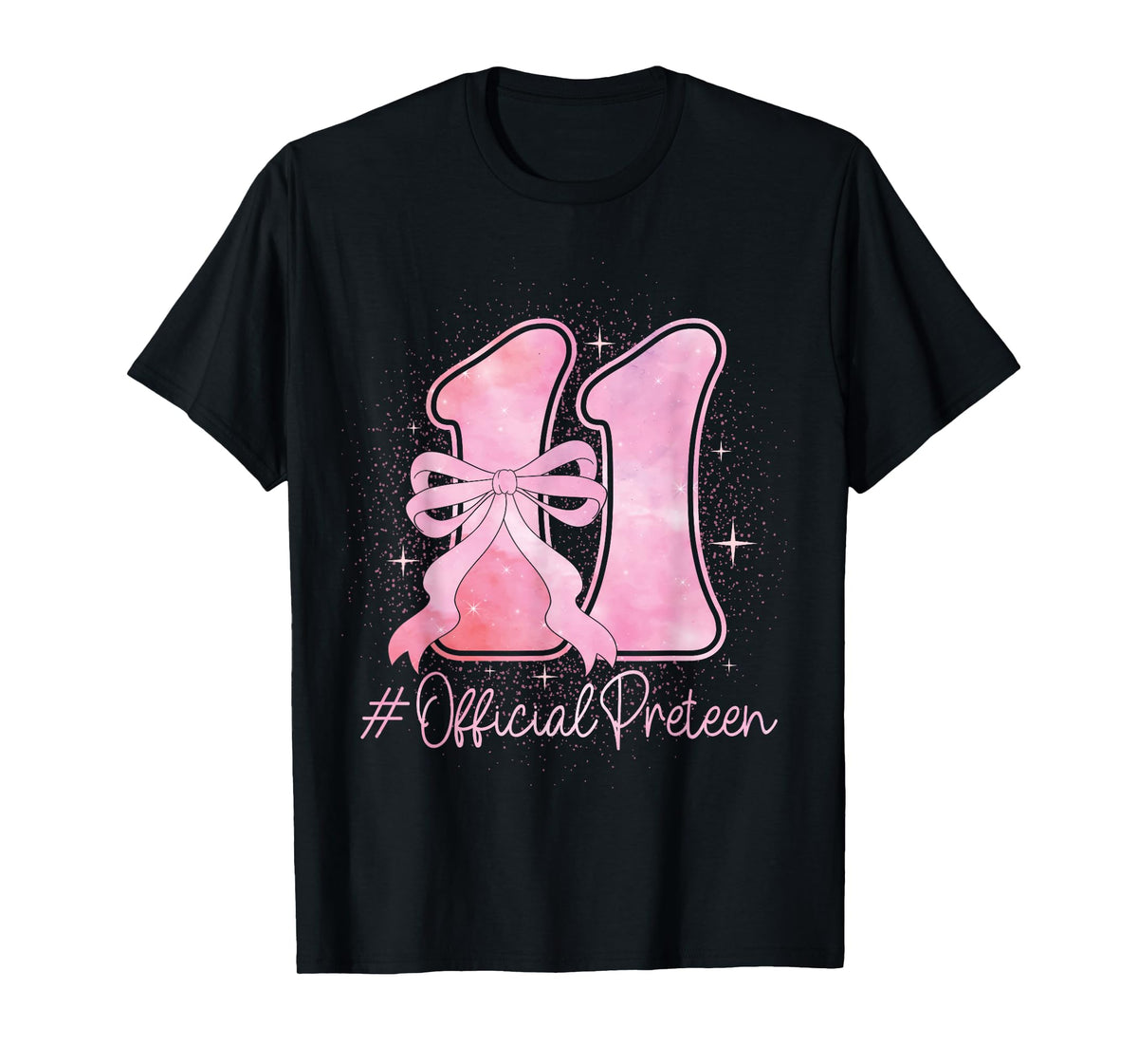 Birthday Girl Pink Coquette Bow 11 Year Old Aesthetic Girly T-Shirt