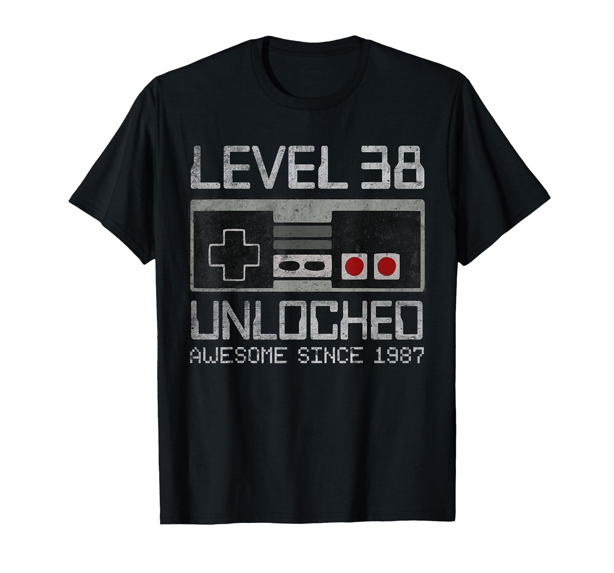 Level 38 Unlocked 38th Birthday 38 Year Old Video Gamer Men T-Shirt