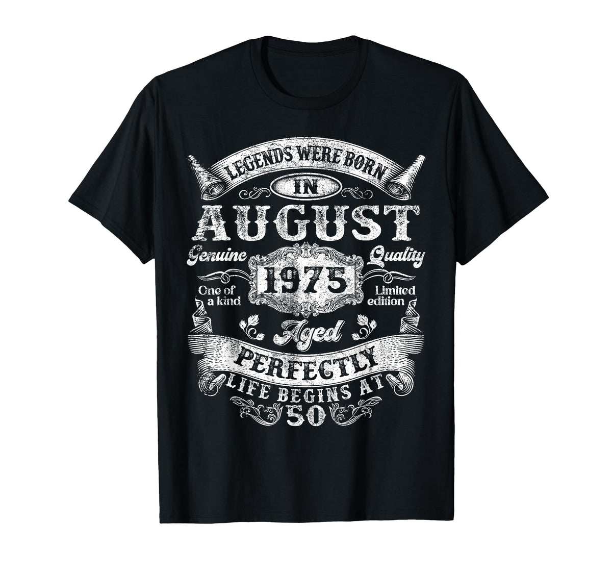 Legends Were Born in August 1975 Vintage 50th Birthday Men T-Shirt
