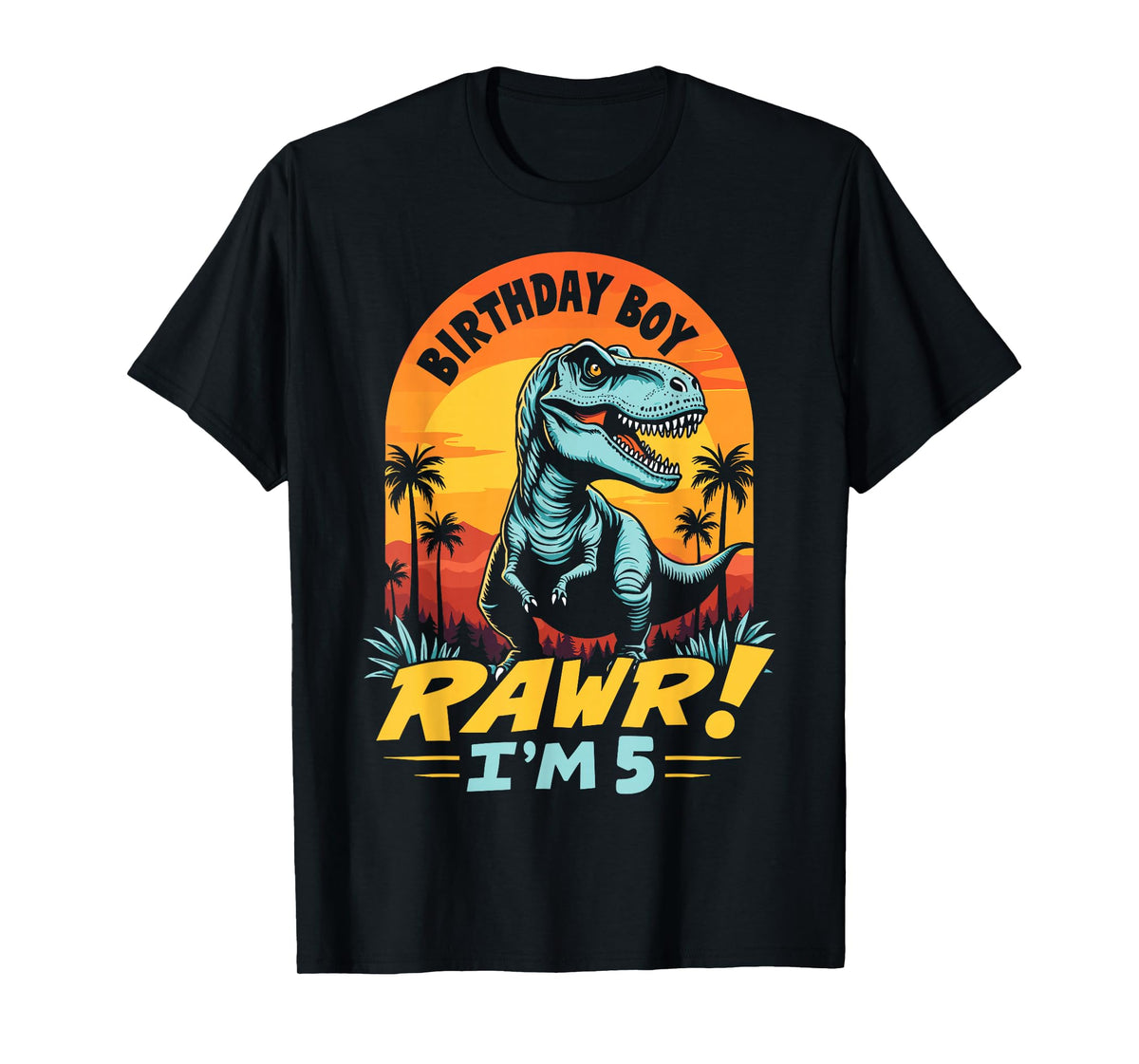 Rawr I'm 5 T-Rex Boys 5th Birthday Dinosaur Party Dino Lover T-Shirt