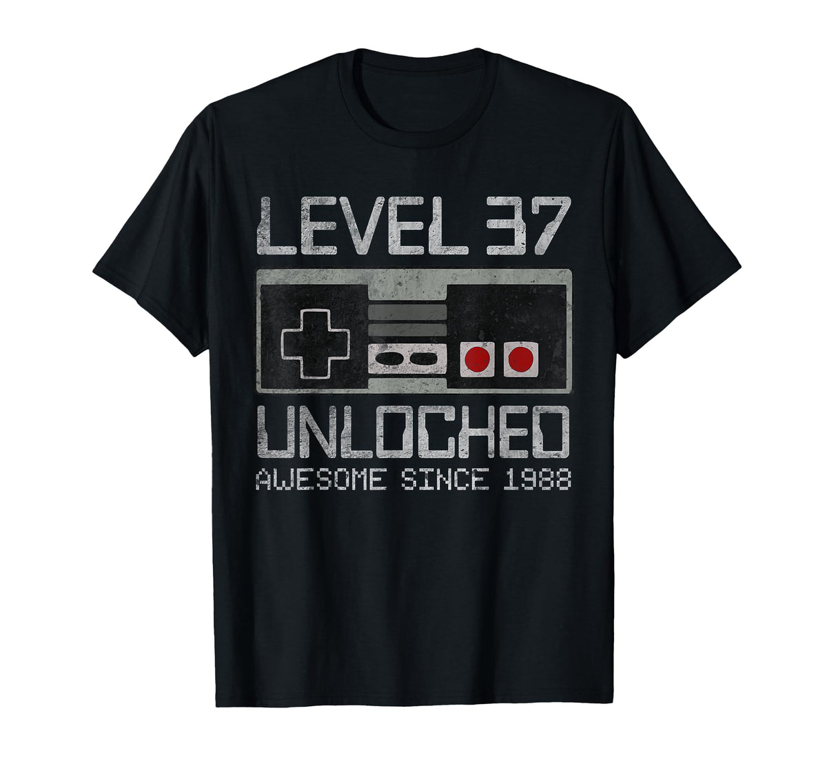 Level 37 Unlocked 37th Birthday 37 Year Old Video Gamer Men T-Shirt