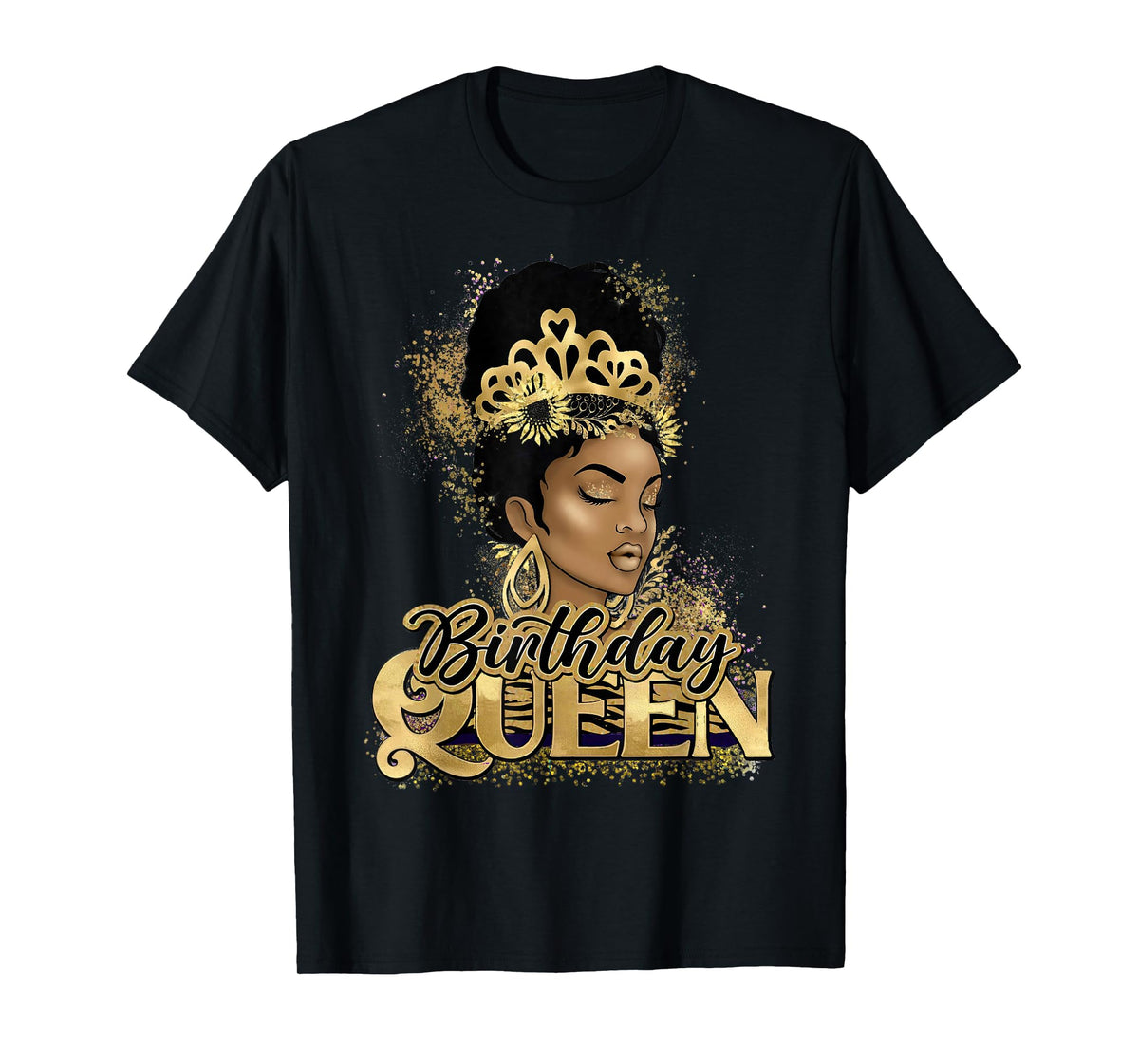 Birthday Queen African American Black Woman T-Shirt
