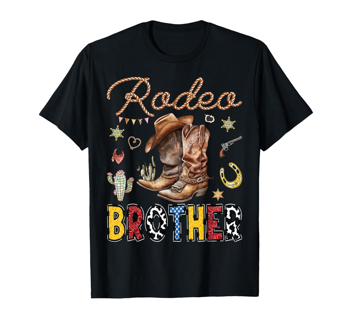 Rodeo Brother Western Cowboy Birthday Matching Family T-Shirt
