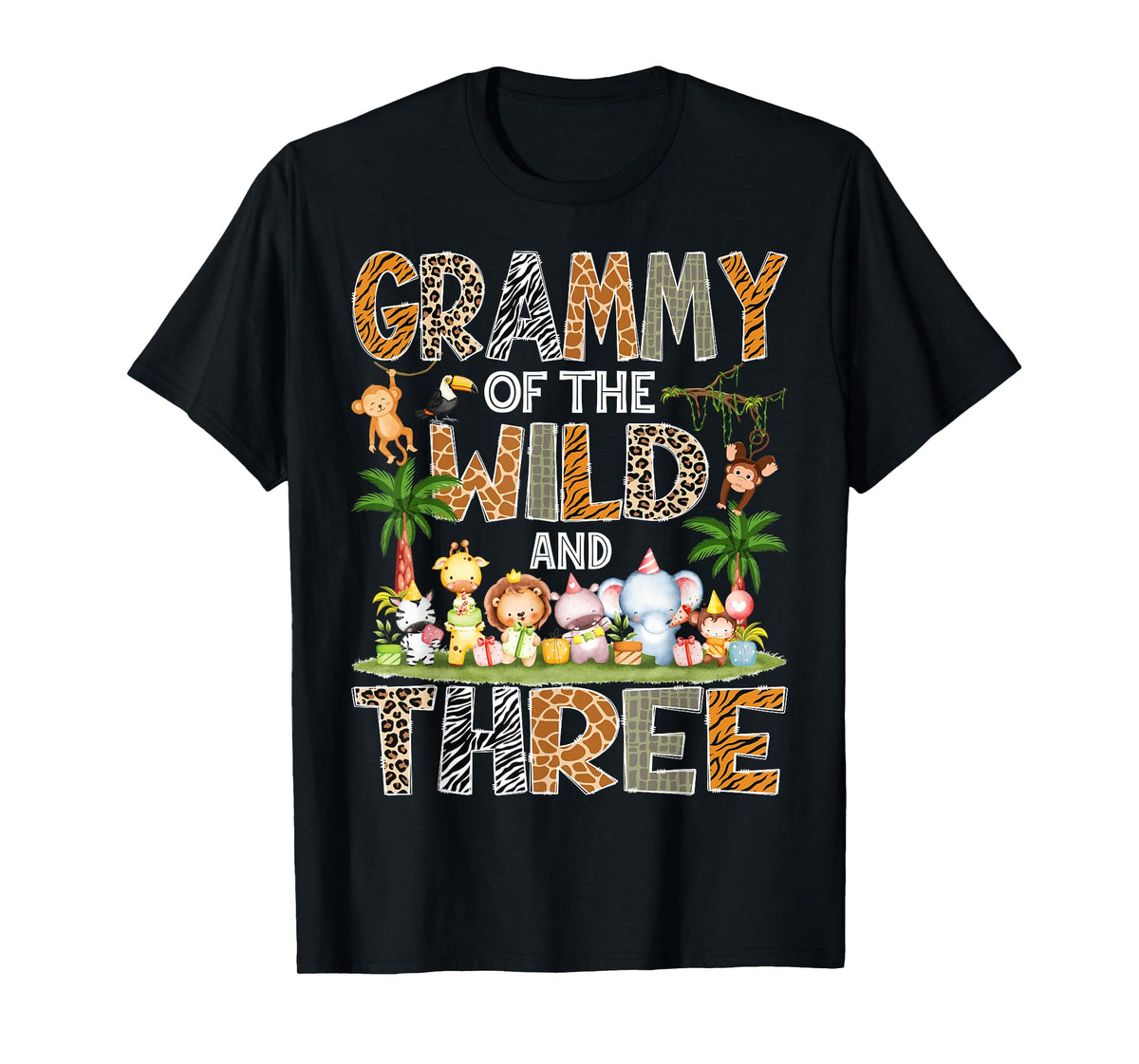 Grammy Of The Wild & Three 3Rd Birthday Safari Jungle T-Shirt