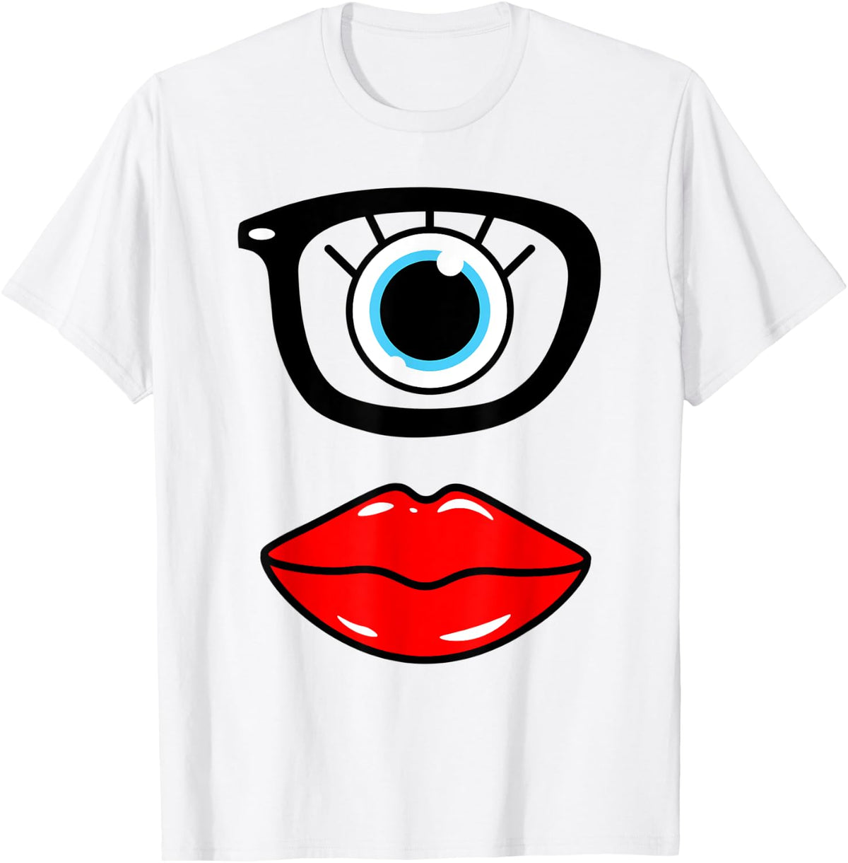 Monster Face Wearing Nerd Glasses Costume Birthday Halloween T-Shirt