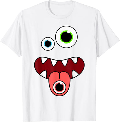 Funny Silly Monster Face Easy Birthday Halloween Costume T-Shirt