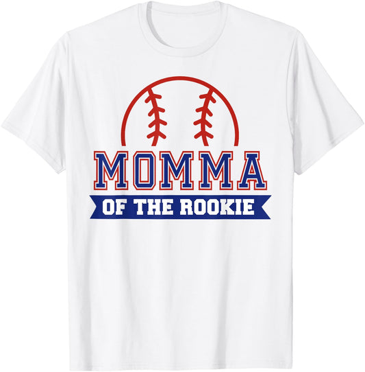 Momma of Rookie 1st Birthday Baseball Theme Matching Party T-Shirt