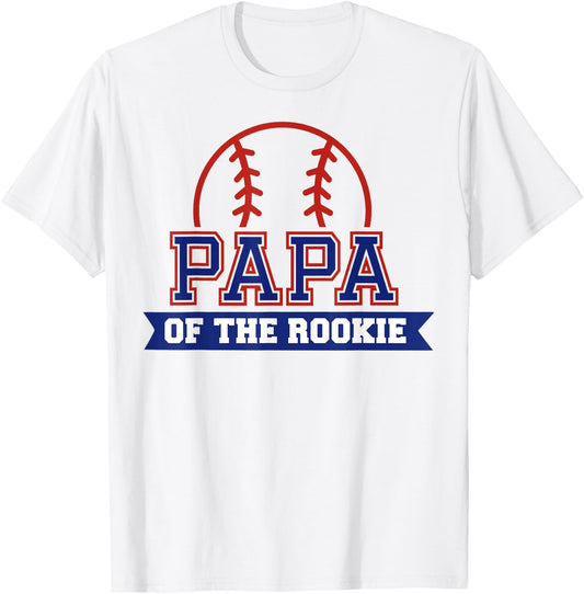 Papa of Rookie 1st Birthday Baseball Theme Matching Party T-Shirt
