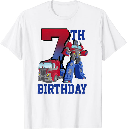 Transformers Optimus Prime 7th Birthday Gradient Fill Poster T-Shirt