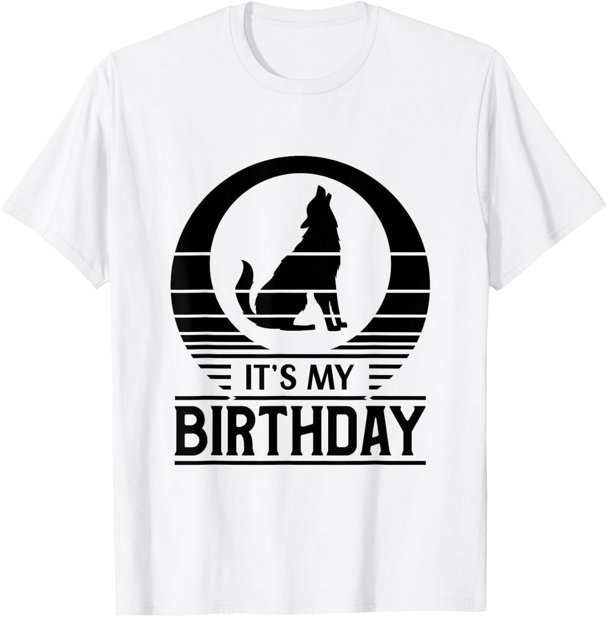 Vintage Sunset Happy Birthday Wolf Its My Birthday T-Shirt