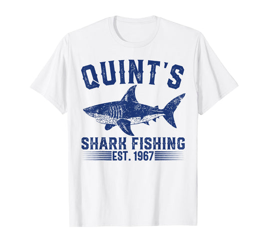 Vintage Quint's Shark Fishing 1967 Retro Fisher Birthday T-Shirt