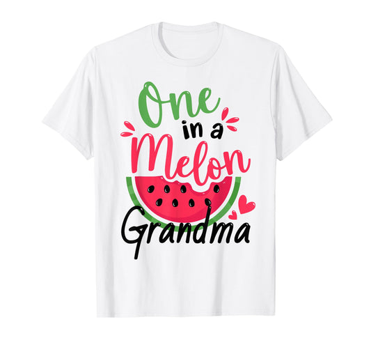 One in a Melon Grandma 1st Birthday Party Family Matching T-Shirt